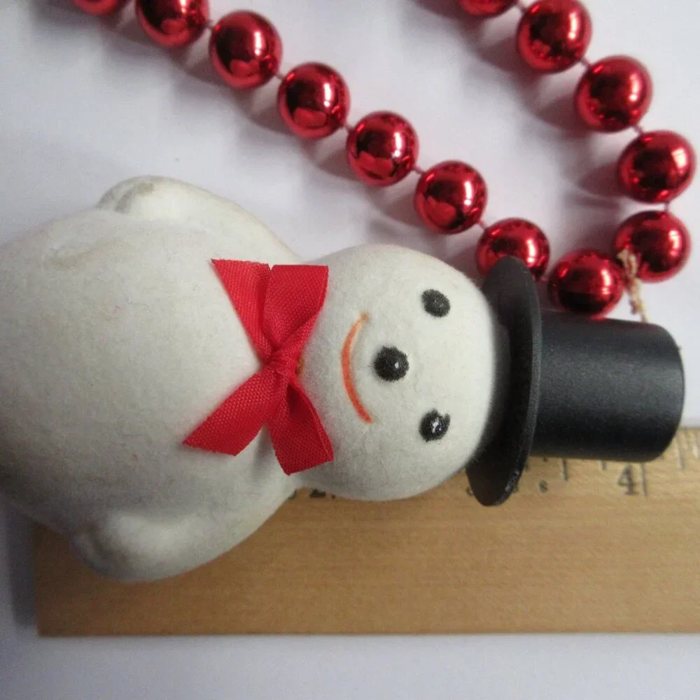 AVON Festive Friends Christmas Garland Flocked Blow Mold Deer Snowman Vtg 6 Ft